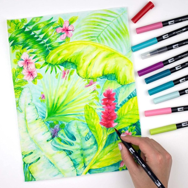 Tombow ABT Dual Brush Pen with two tip Candy Colors 6개입, 컬러풀, 개별 1개(1팩)