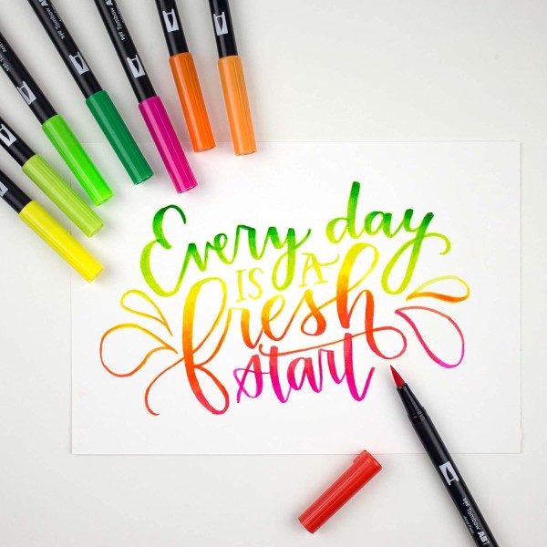 Tombow ABT Dual Brush Pen with two tip Candy Colors 6개입, 컬러풀, 개별 1개(1팩)