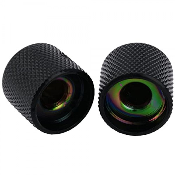 Musiclily Pro 6mm 강철 널링 텔레캐스터 돔 손잡이(텔레 일렉트릭 기타 또는 정밀 베이스용 고정 나사 포함), 검정색(2개 세트)