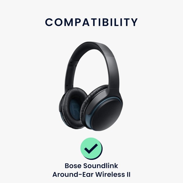 Bose Soundlink Around-Ear Wireless II 패드와 호환되는 kwmobile 2X 이어 패드 - 오버이어 헤드폰용 인조 가죽 헤드폰 패드 베이지