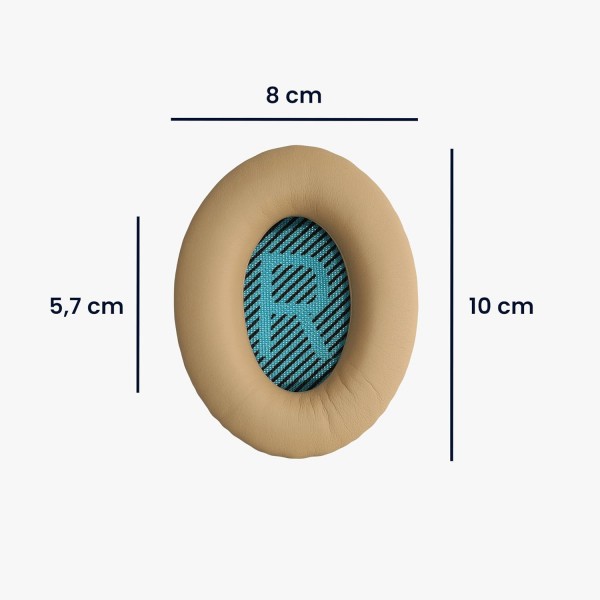 Bose Soundlink Around-Ear Wireless II 패드와 호환되는 kwmobile 2X 이어 패드 - 오버이어 헤드폰용 인조 가죽 헤드폰 패드 베이지