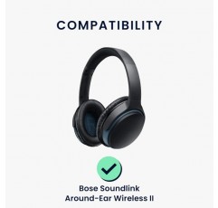 Bose Soundlink Around-Ear Wireless II 패드와 호환되는 kwmobile 2X 이어 패드 - 오버이어 헤드폰용 인조 가죽 헤드폰 패드 베이지