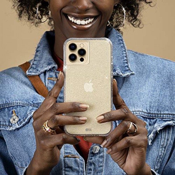 Case-Mate - 투명한 크리스탈 - iPhone 12 및 iPhone 12 Pro(5G)용 케이스 - 10피트 낙하 방지 - 6.1인치 - 크리스탈 클리어
