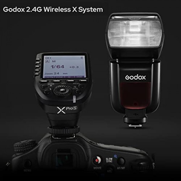 Canon Speedlight 카메라 플래시 용 GODOX TT685II-C 플래시 E-TTL Speedlite 고속 동기화, Canon Flash 5D Mark IV 6D Mark II 7D 90D 250D R5 850D (업그레이드 된 TT685C)와 호환되는 2.4G 무선 X 시스