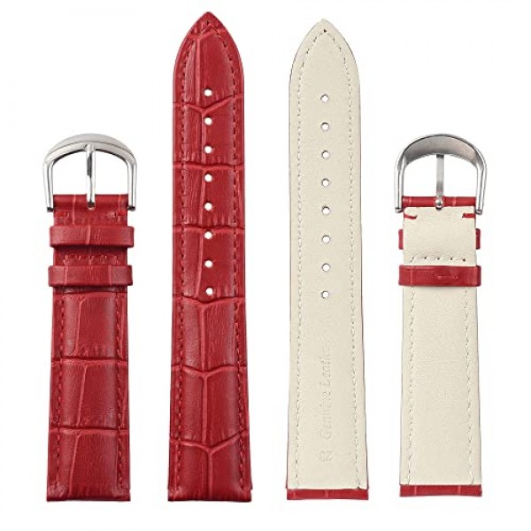 EACHE 악어 디자인 가죽 시계 밴드, 여성용 클래식 가죽 시계 스트랩 및 남성용 방수 12mm 14mm 16mm 18mm 19mm 20mm 22mm