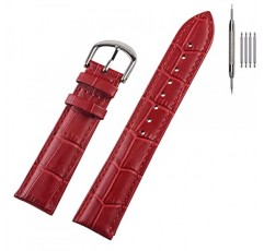 EACHE 악어 디자인 가죽 시계 밴드, 여성용 클래식 가죽 시계 스트랩 및 남성용 방수 12mm 14mm 16mm 18mm 19mm 20mm 22mm