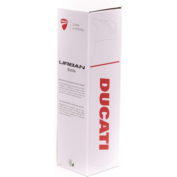 DUCATI 남녀 공용 성인 도시 보온병 500ml 자전거 및 스쿠터용, 화이트, 프리사이즈