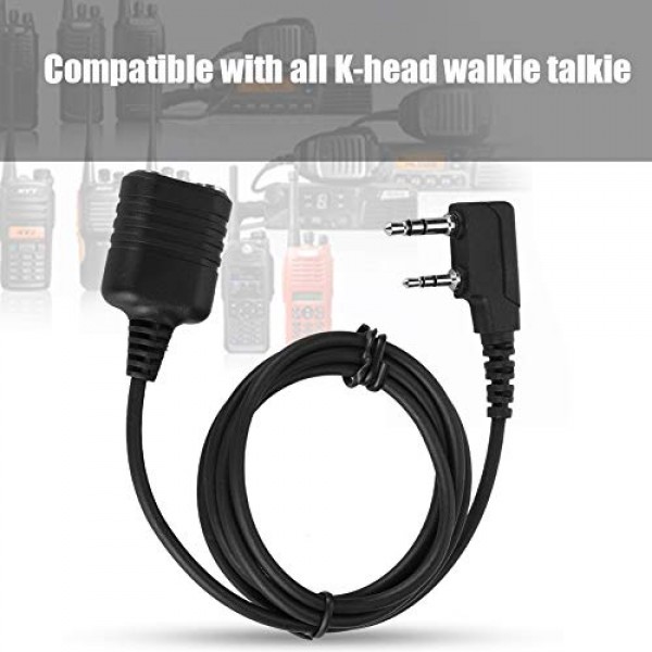 2핀 K-헤드 마이크 연장 케이블 워키토키 마이크 헤드셋 연장 코어 핸드 마이크 케이블 Kenwood Baofeng, 워키토키 라디오, 2핀 K형 스피커 마이크