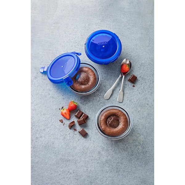 Pyrex 3426470279284 Cook & go - 뚜껑이 있는 원형 유리 용기 0.2 l/Ø 11 cm - 오븐에서 요리, 보관 및 테이크 아웃, 투명