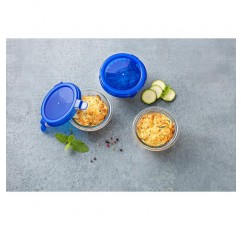 Pyrex 3426470279284 Cook & go - 뚜껑이 있는 원형 유리 용기 0.2 l/Ø 11 cm - 오븐에서 요리, 보관 및 테이크 아웃, 투명