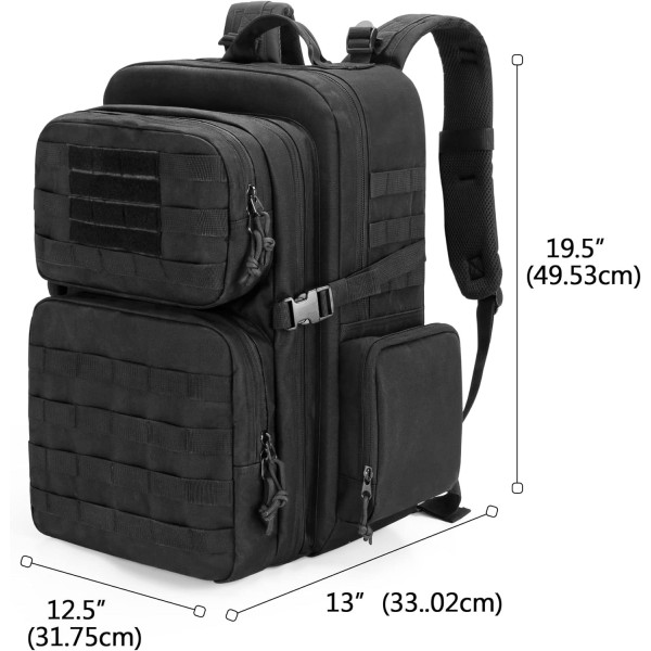 Damero Tactical Medical Backpack Empty, Outdoor Tactical Bundeswehr Backpack Assault Survival Tactical Backpack, 블랙