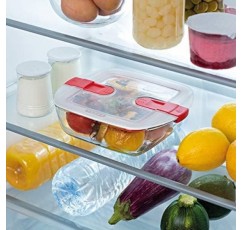 Pyrex 211PH00 Cook & Heat 뚜껑이 있는 사각형 유리 식품 저장 용기, 투명