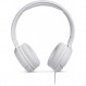 JBL Tune500 화이트 유선 온이어 헤드폰 - 1버튼 리모콘, 내장 마이크 및 음성 어시스턴트가 있는 이어폰 - 이동 중에 전화 걸고 음악 듣기 화이트 싱글