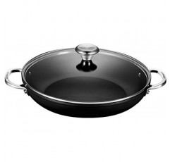 Le Creuset 강화 논스틱 PRO 얕은 캐서롤/유리 뚜껑이 있는 브레이저, 4쿼트, 그레이