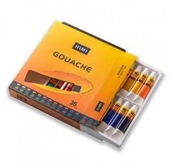 HIMI 구아슈 페인트 튜브 세트, 36색, 12ml, 0.4 US fl oz 튜브, 구아슈 페인트, 캔버스 및 종이 사용, 전문가, 학생, 초보자 및 예술가를 위한 미술 용품