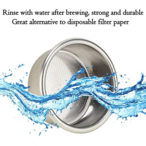 54mm 커피 필터 바구니 스테인레스 스틸 비 가압 Portafilter 바구니 Breville Delonghi Krups 에스프레소 머신 용 재사용 가능한 분리형 2 컵 18-20g