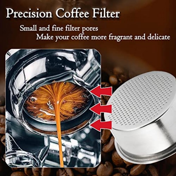 54mm 커피 필터 바구니 스테인레스 스틸 비 가압 Portafilter 바구니 Breville Delonghi Krups 에스프레소 머신 용 재사용 가능한 분리형 2 컵 18-20g