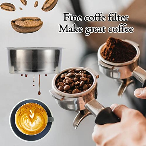 54mm 커피 필터 바구니 스테인레스 스틸 비 가압 Portafilter 바구니 Breville Delonghi Krups 에스프레소 머신 용 재사용 가능한 분리형 2 컵 18-20g