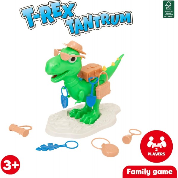 Wowow 장난감 및 게임 T-Rex Tantrum 보드 게임 | 온 가족을 위한 재미있는 보드 게임 장난감 | 생일 파티, 가족 파티, 휴일 게임에 적합 | 모든 어린이를 위한 완벽하고 재미