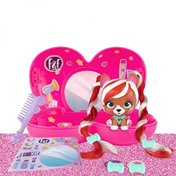 IMC TOYS VIP 애완동물 미니 팬 시리즈 1 2팩 - 6가지 놀라움을 드러내는 DIP, 핑크, 8인치
