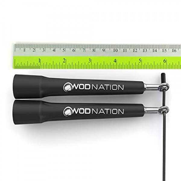 WOD Nation 남성, 여성 및 어린이를 위한 조절 가능한 속도 줄넘기 - 권투, MMA, 지구력에 완벽한 타오르는 빠른 피트니스 줄넘기 밧줄