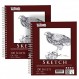 미국 미술품 8 x 10 스케치 북 패드, 2개 팩, 각 100매, 60파운드(100gsm) - 나선형으로 묶인 아티스트 스케치 그림 종이 패드, 무산소 - 흑연 색연필, 숯 - 성인, 학생