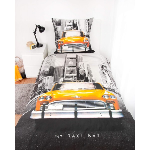Herding Young Collection 베드 린넨 세트, 뒤집을 수 있는 모티프, 베갯잇 80 x 80cm, 이불 커버 135 x 200cm, 면/렌포세, 멀티컬러