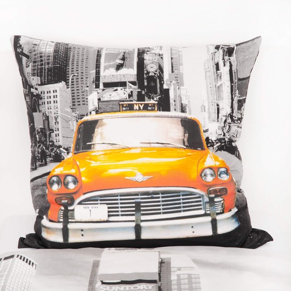 Herding Young Collection 베드 린넨 세트, 뒤집을 수 있는 모티프, 베갯잇 80 x 80cm, 이불 커버 135 x 200cm, 면/렌포세, 멀티컬러