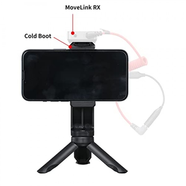 MoveLink M1/M2 무선 마이크 시스템용 GODOX 핸드헬드 어댑터 ML-H, 인터뷰, 호스팅, 라이브 스트리밍을 위한 미니 삼각대 폰 홀더 세트 포함