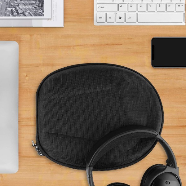 Bose QC35 II, QuietComfort 35, QC25, QC15, SoundLink, SoundTrue II, Bose AE, AE2, AE2I, AE2W용 Geekria 케이스 헤드폰, 헤드셋 케이스용 보호 케이스 블랙 패브릭