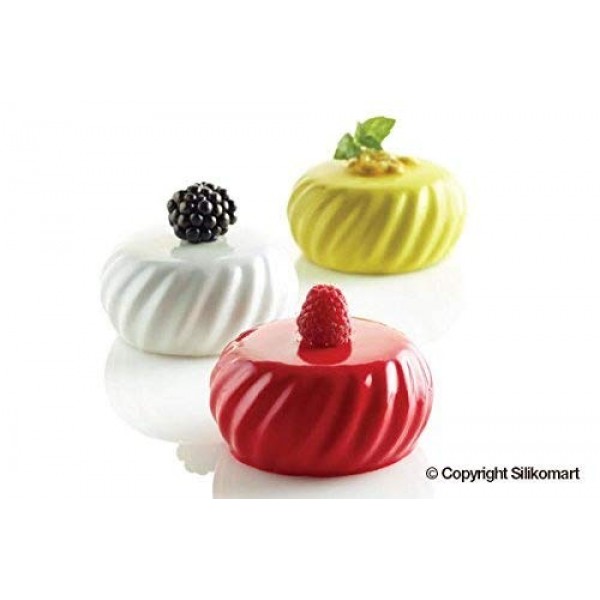 Silikomart Samurai110 실리콘 몰드 6개, 각각 직경 2.75인치 x 높이 1.37인치