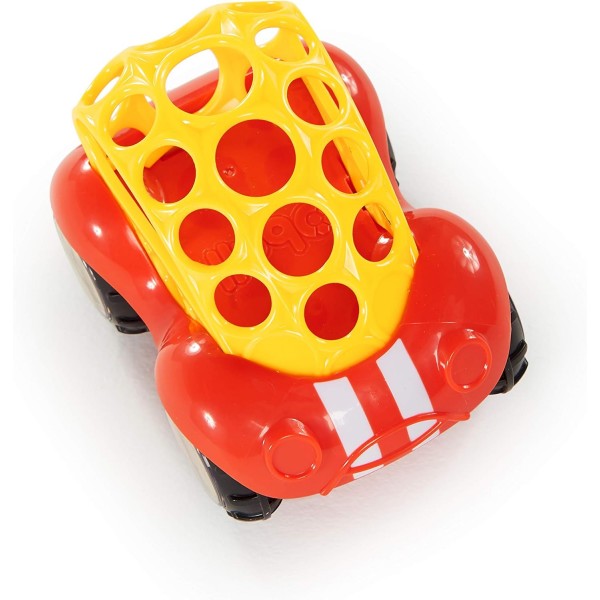 Bright Starts Oball Rattle & Roll 스포츠 경주용 자동차 장난감 푸시 앤 고 차량, Easy Grasp, 연령 3개월 이상, 무작위 색상 파란색 또는 빨간색, (1개)