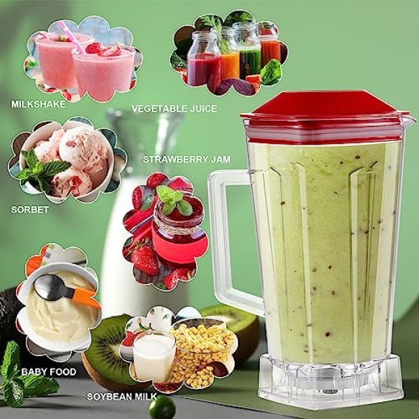 Vitamix 5000 5200 6300 760 용 64 OZ 컨테이너 블렌더 투수 블렌더 용기 컵 교체 부품 빨간색 뚜껑이있는 액세서리