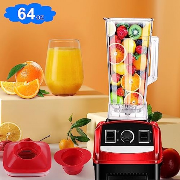 Vitamix 5000 5200 6300 760 용 64 OZ 컨테이너 블렌더 투수 블렌더 용기 컵 교체 부품 빨간색 뚜껑이있는 액세서리