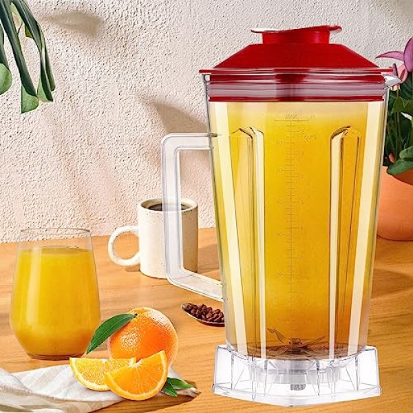 Vitamix 5000 5200 6300 760 용 64 OZ 컨테이너 블렌더 투수 블렌더 용기 컵 교체 부품 빨간색 뚜껑이있는 액세서리