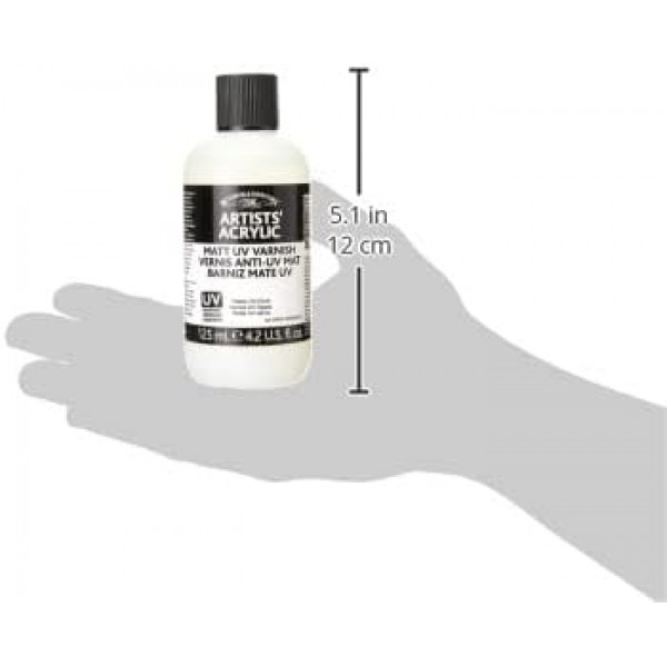 Winsor & Newton 3030930 UV - 바니시 매트, 아크릴 그림용 보호층 - 125ml 병 UV 바니시 매트 - 125ml 바니시 병