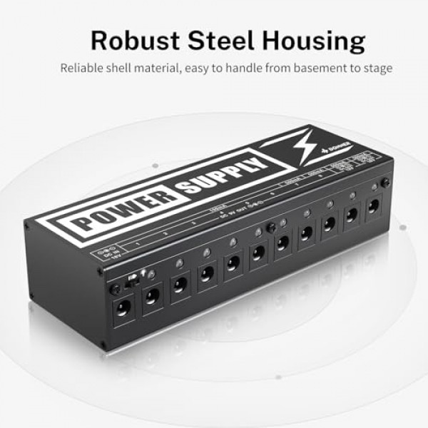 Donner DP-2 기타 페달 전원 공급 장치 9V/12V/18V 효과 페달용 고전류 10 절연 DC 출력
