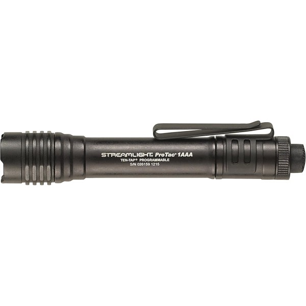 Streamlight 88049 ProTac 1AAA 알카라인 배터리 구동 전술 펜라이트, 나일론 홀스터, 랜야드 및 1-배터리, 블랙 블랙 ProTac 1AAA, 70루멘