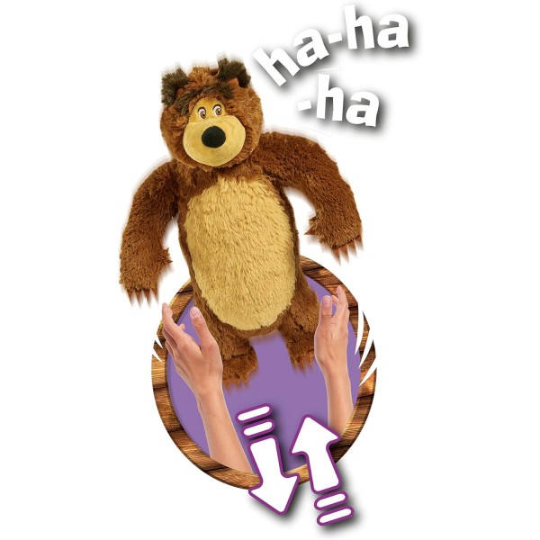 Simba 109301083 MASHA & The Shake and Sound Interactive 43CM 부드러운 장난감 곰, 황갈색/갈색