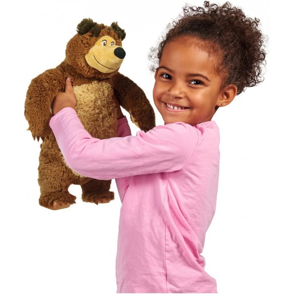 Simba 109301083 MASHA & The Shake and Sound Interactive 43CM 부드러운 장난감 곰, 황갈색/갈색