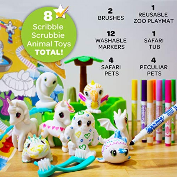 Crayola Scribble Scrubbie Peculiar Zoo, 아마존 독점, 어린이 장난감, 어린이를 위한 선물, 3, 4, 5, 6세