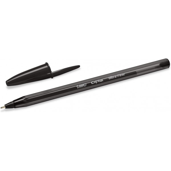 BIC 992603 Cristal Exact 볼펜, 얇은 팁(0.7mm) - 검정, 20개 상자 및 볼펜 주황색 고급/ 검정 펜 20개 - 선 폭 0.35mm - 고급 - 문서 증명