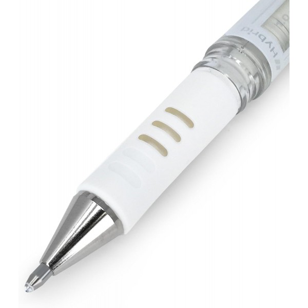 펜텔 K230 하이브리드 젤 펜 메탈릭 화이트 1.0mm 12개 팩