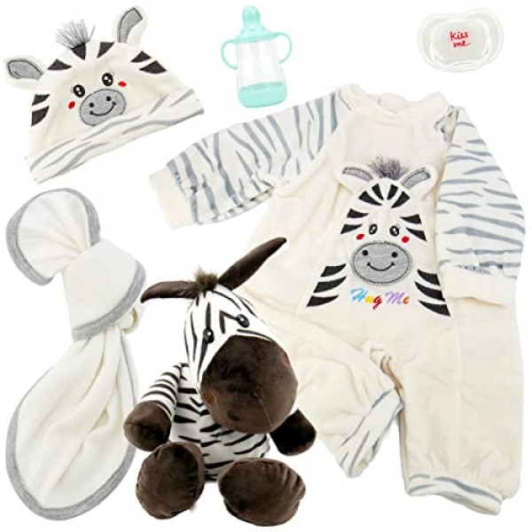 Aori Lifelike Reborn Baby Dolls 얼룩말 최고의 생일 선물 세트 SMILE ANGEL과 부드러운 Vinly 및 Weighted Body에서 실제처럼 보이는 22 인치 실제 아기 소년
