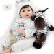 Aori Lifelike Reborn Baby Dolls 얼룩말 최고의 생일 선물 세트 SMILE ANGEL과 부드러운 Vinly 및 Weighted Body에서 실제처럼 보이는 22 인치 실제 아기 소년