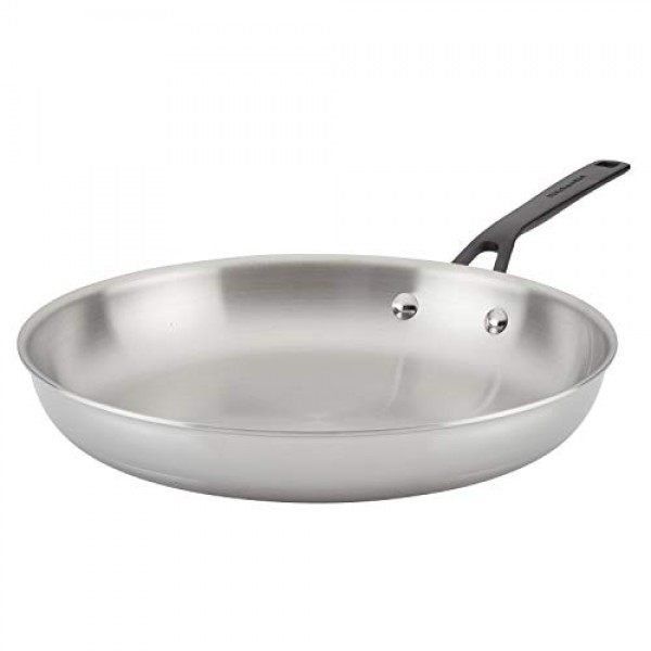 KitchenAid 5겹 클래드 광택 스테인레스 스틸 프라이팬/프라이팬, 12.25인치