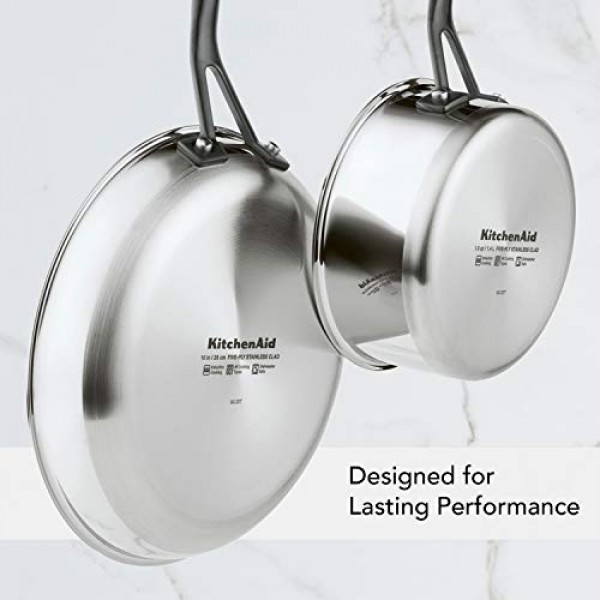 KitchenAid 5겹 클래드 광택 스테인레스 스틸 프라이팬/프라이팬, 12.25인치