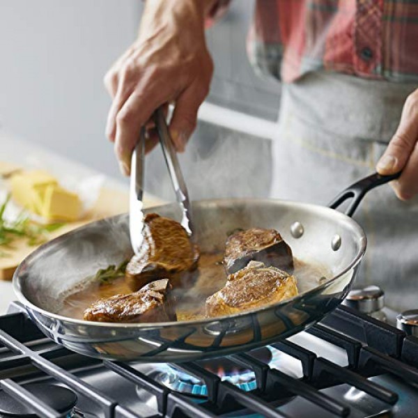 KitchenAid 5겹 클래드 광택 스테인레스 스틸 프라이팬/프라이팬, 12.25인치