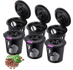 K-Mini/K-Duo용 재사용 가능한 K 컵, Keurig용 재사용 가능한 커피 필터 포드 6팩, Keurig K-Mini/Plus, K-Duo/Plus, 1.0 및 2.0 시리즈용 BPA 프리 리필형 싱글 K 컵