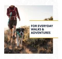 RUFFWEAR 전면 가죽끈 경량 1.5m 강력한 가죽끈, 패딩 처리된 손잡이 및 안전한 회전 크룩스 클립 컴팩트한 로우 프로파일 Tubelok 웨빙 오로라 청록색(모든 품종에 맞는 프